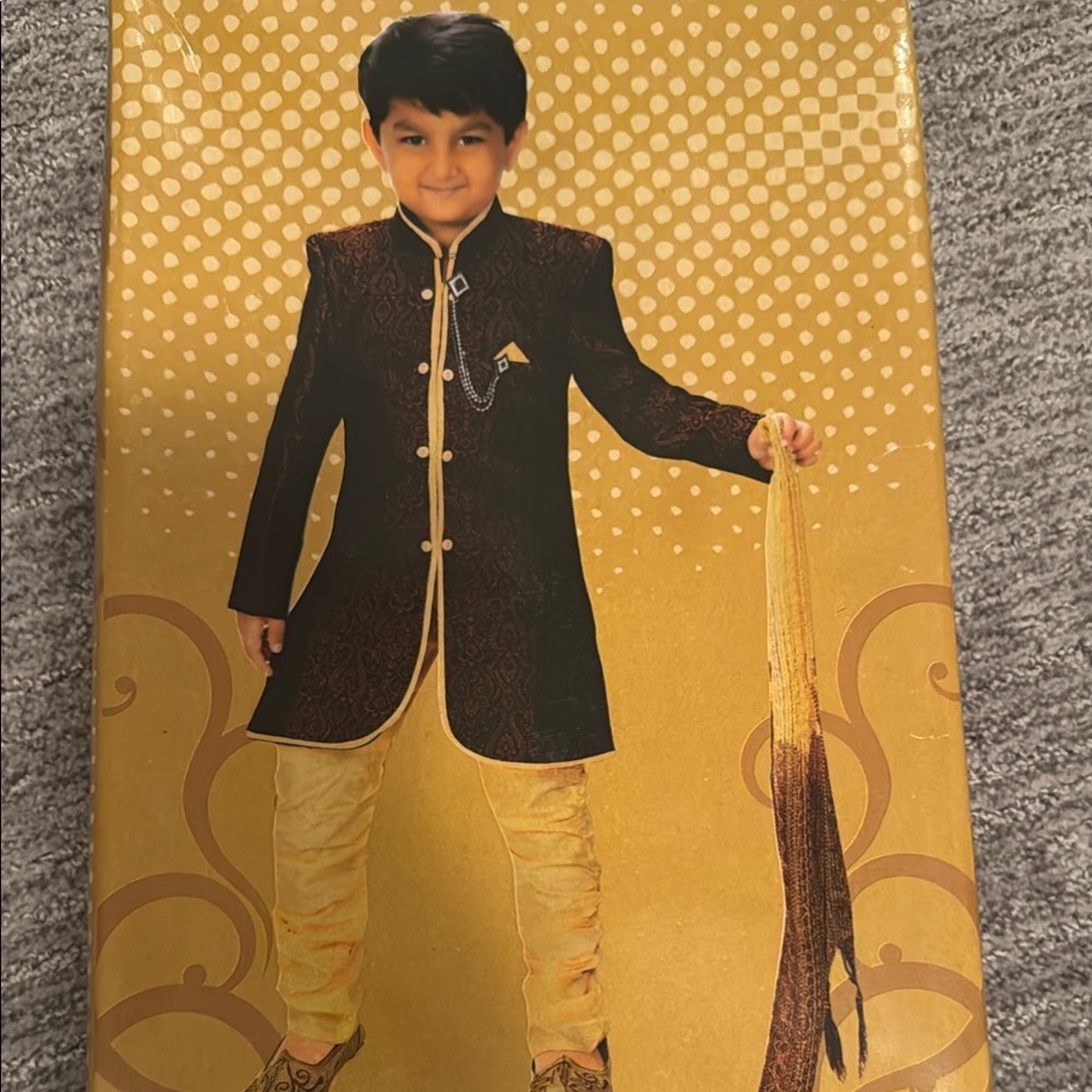 Elegant Navy and Gold Sherwani Set